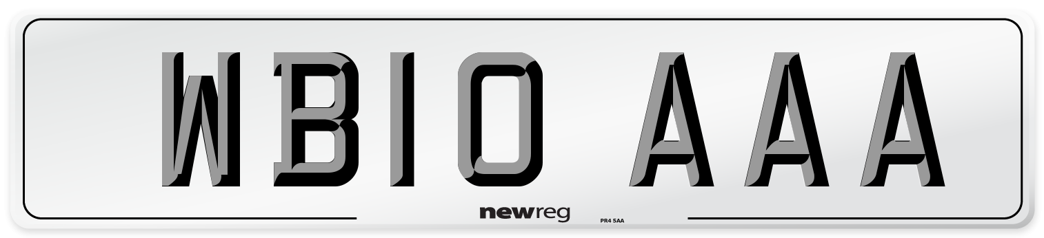 WB10 AAA Number Plate from New Reg